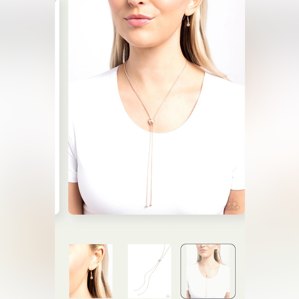 ❤️ “RAISED ROSE” ROSE GOLD HEART SLIDE BOLO NECKLACE ~ PAPARAZZI❗️❤️ - Picture 5 of 5